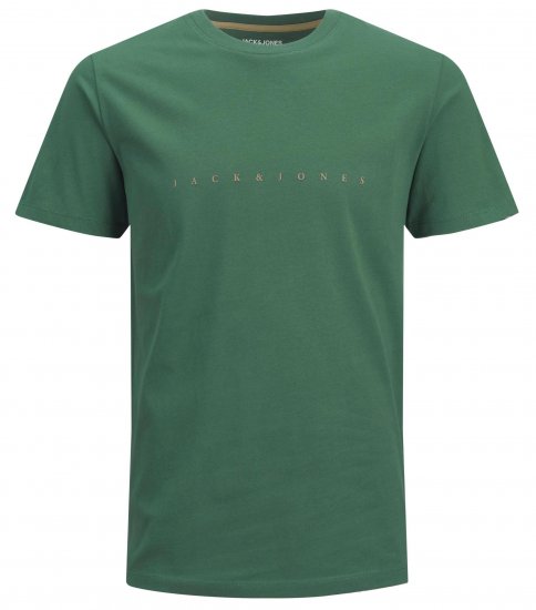 Jack & Jones JJFONT T-Shirt Green - Tricouri - Tricouri Bărbați Mărimi Mari
