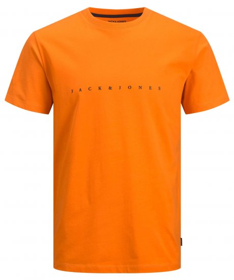 Jack & Jones JJFONT T-Shirt Orange - Tricouri - Tricouri Bărbați Mărimi Mari