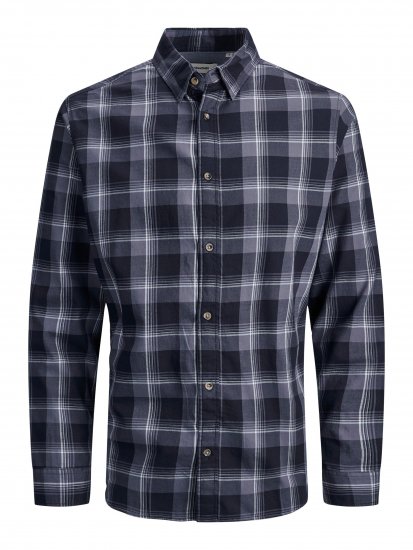 Jack & Jones JJPLAIN LOGAN Shirt Navy - Cămăși - Cămăși Bărbați Mărimi Mari
