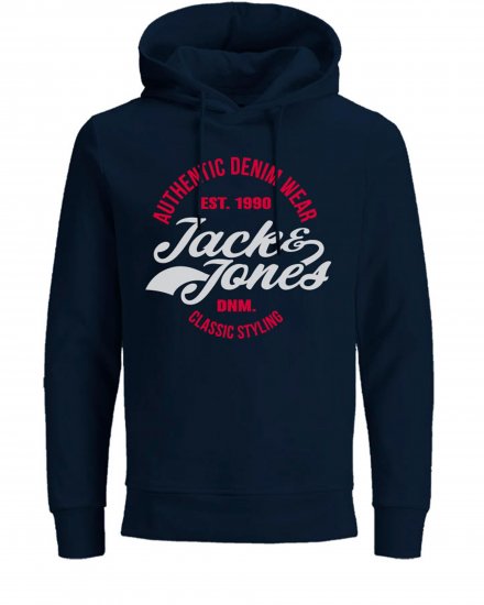 Jack & Jones JJBRAT SWEAT Hoodie Navy - Pulovere & hanorace - Pulovere & Hanorace Bărbați Mărimi Mari
