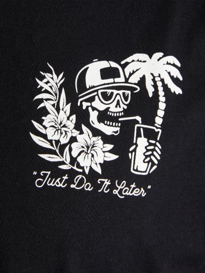 Jack & Jones JJCHILLER With Back Print Black - Tricouri - Tricouri Bărbați Mărimi Mari