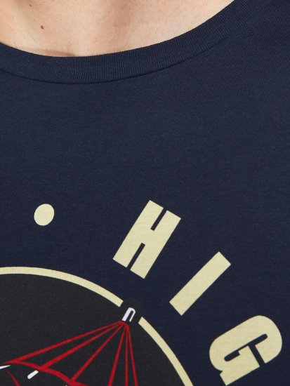Jack & Jones JJEUSTACE T-Shirt Navy - Tricouri - Tricouri Bărbați Mărimi Mari