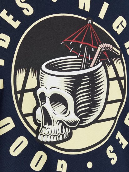 Jack & Jones JJEUSTACE T-Shirt Navy - Tricouri - Tricouri Bărbați Mărimi Mari