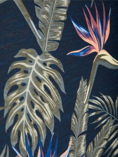 Jack & Jones JJCOASTAL AOP T-Shirt Navy - Tricouri - Tricouri Bărbați Mărimi Mari