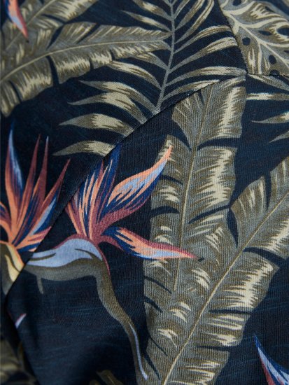 Jack & Jones JJCOASTAL AOP T-Shirt Navy - Tricouri - Tricouri Bărbați Mărimi Mari