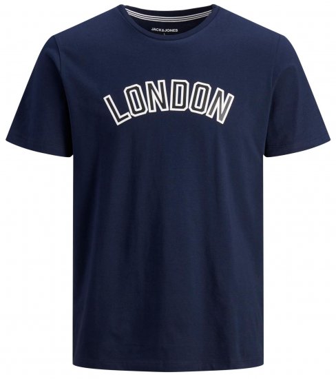 Jack & Jones JJCITY T-Shirt Navy - Tricouri - Tricouri Bărbați Mărimi Mari