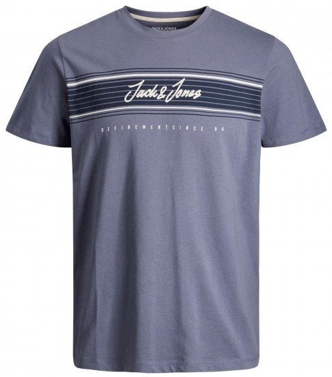 Jack & Jones JJLEO T-Shirt Gray - Tricouri - Tricouri Bărbați Mărimi Mari