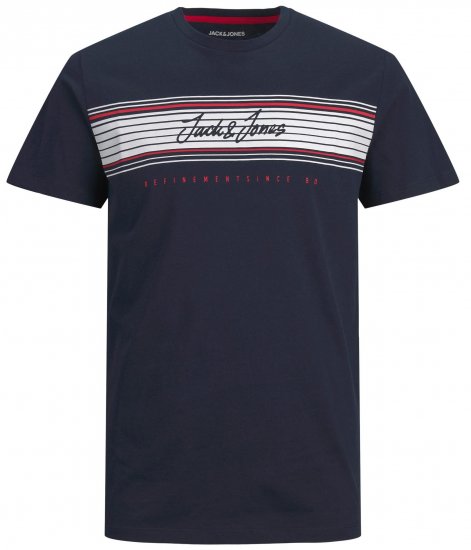 Jack & Jones JJLEO T-shirt Navy - Tricouri - Tricouri Bărbați Mărimi Mari