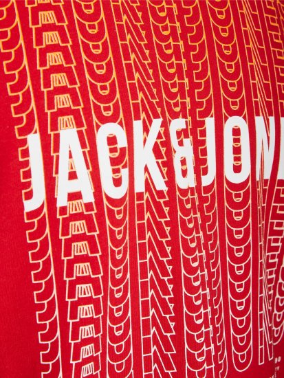 Jack & Jones JJCYBER T-Shirt Red - Tricouri - Tricouri Bărbați Mărimi Mari