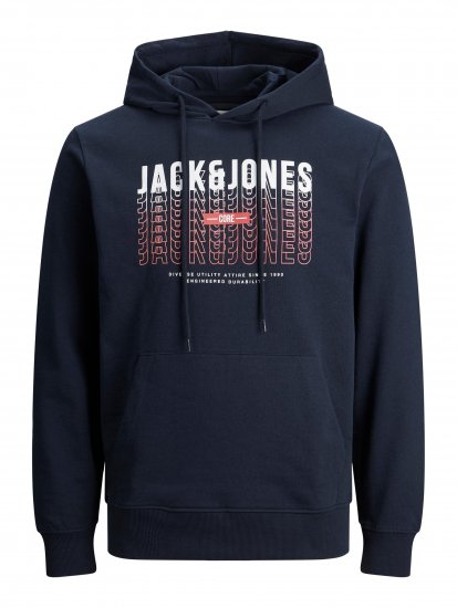 Jack & Jones JJCYBER SWEAT Hoodie Navy - Pulovere & hanorace - Pulovere & Hanorace Bărbați Mărimi Mari