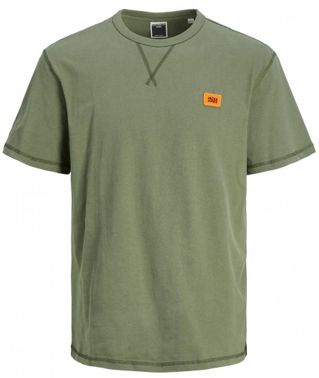Jack & Jones JCOCLASSIC WAFFLE BADGE TEE Green - Tricouri - Tricouri Bărbați Mărimi Mari