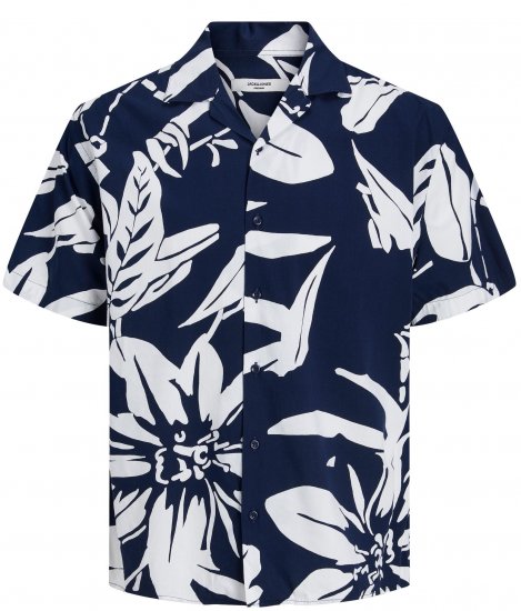 Jack & Jones JPRBLATROPIC Resort Shirt Navy - Cămăși - Cămăși Bărbați Mărimi Mari