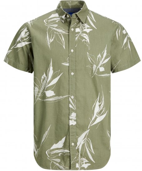 Jack & Jones JORCRAYON AOP Shirt Green - Cămăși - Cămăși Bărbați Mărimi Mari