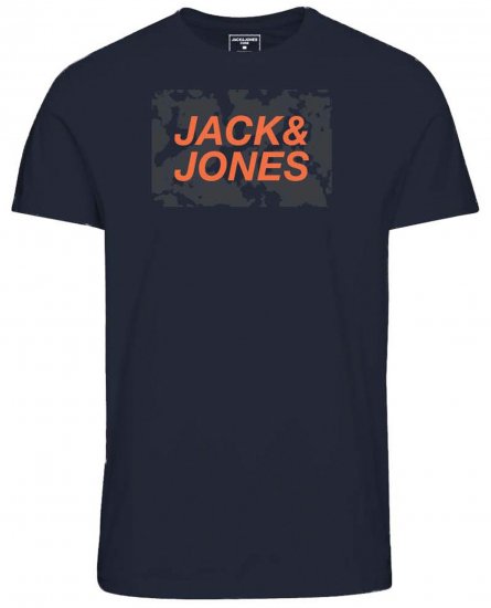 Jack & Jones JCOLAUGE T-Shirt Navy - Tricouri - Tricouri Bărbați Mărimi Mari