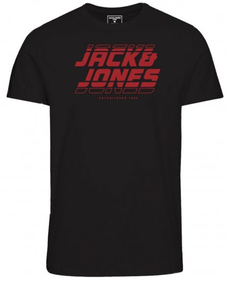 Jack & Jones JCOELLIOT T-Shirt Black - Tricouri - Tricouri Bărbați Mărimi Mari