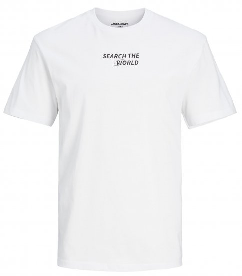 Jack & Jones JCOEDTN T-Shirt White - Tricouri - Tricouri Bărbați Mărimi Mari