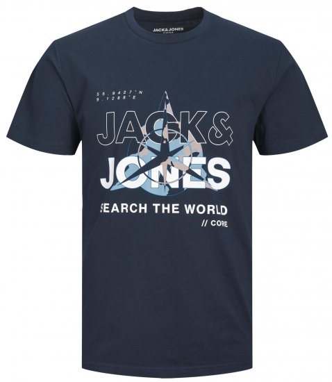Jack & Jones JCOHUNT T-Shirt Navy Blazer - Tricouri - Tricouri Bărbați Mărimi Mari