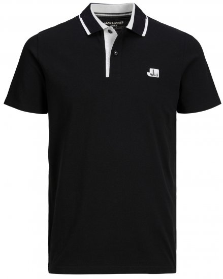 Jack & Jones JCOLOGAN Polo Black - Tricouri polo - Tricouri Polo Bărbați Mărimi Mari