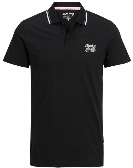 Jack & Jones JORTREVOR Polo Shirt Black - Tricouri polo - Tricouri Polo Bărbați Mărimi Mari