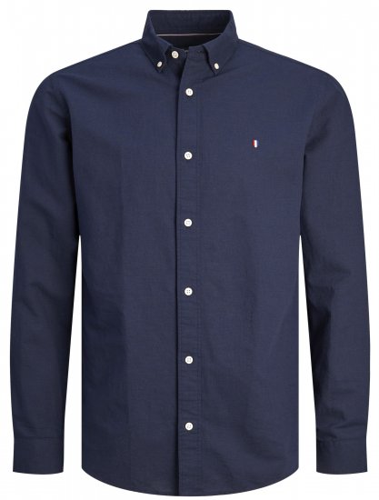 Jack & Jones JPRBLUSUMMER SHIELD LS Shirt Navy Blazer - Cămăși - Cămăși Bărbați Mărimi Mari