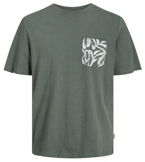 Jack & Jones JORLAFAYETTE POCKET T-Shirt Laurel Wreath - Tricouri - Tricouri Bărbați Mărimi Mari