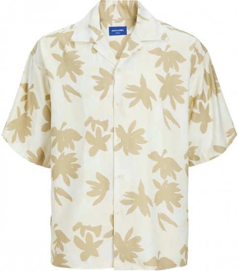 Jack & Jones JOREASTER MARSHALL Shirt Buttercream - Cămăși - Cămăși Bărbați Mărimi Mari