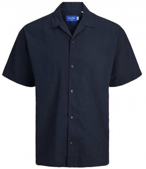 Jack & Jones JOREASTER PALMA SEERSUCKER Shirt Sky Captain - Cămăși - Cămăși Bărbați Mărimi Mari