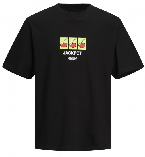 Jack & Jones JORBLOCKPOP T-Shirt Black - Tricouri - Tricouri Bărbați Mărimi Mari