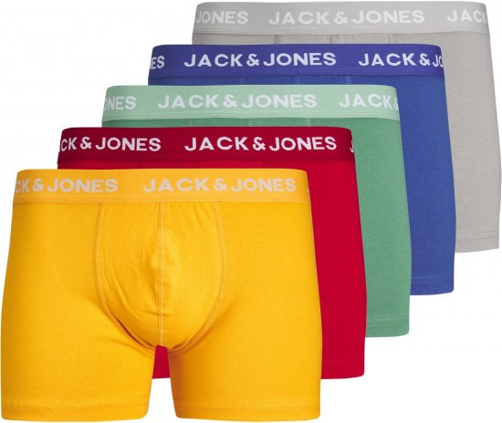 Jack & Jones JACLARRY SOLID TRUNKS 5 PACK Tango Red - Lenjerie intimă & costum baie - Lenjerie Intimă Bărbați Mărimi Mari