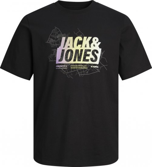 Jack & Jones JCOMAP SUMMER LOGO Black - Tricouri - Tricouri Bărbați Mărimi Mari