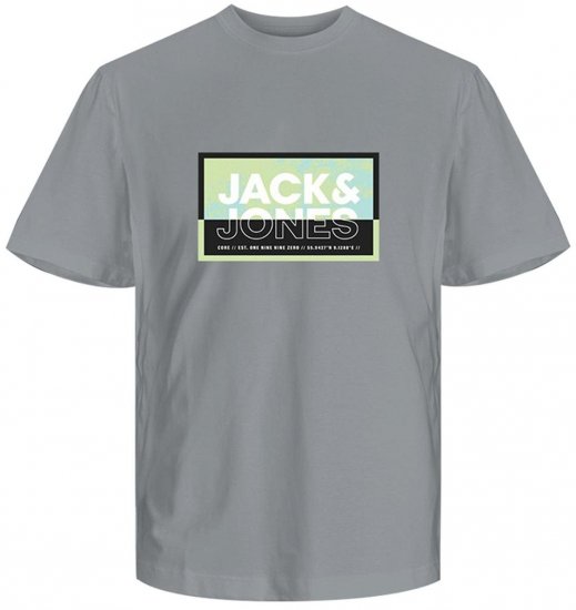 Jack & Jones JCOLOGAN SUMMER PRINT T-Shirt Gray - Tricouri - Tricouri Bărbați Mărimi Mari