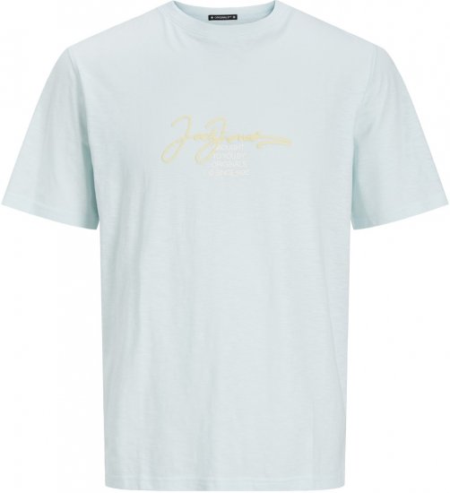 Jack & Jones JORARUBA BRANDING TEE SS CREW NECK Skylight - Tricouri - Tricouri Bărbați Mărimi Mari