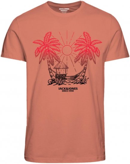 Jack & Jones JORARUBA TEE SS CREW NECK Canyon Sunset - Tricouri - Tricouri Bărbați Mărimi Mari