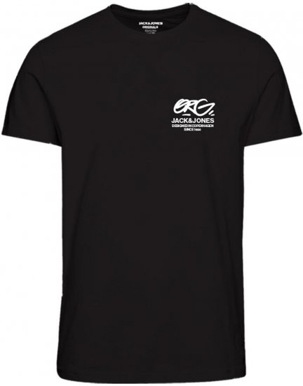 Jack & Jones JORARUBA TEE SS CREW NECK Black - Tricouri - Tricouri Bărbați Mărimi Mari