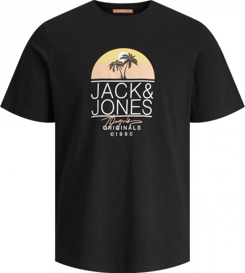 Jack & Jones JORCASEY T-Shirt Crew Neck Black - Tricouri - Tricouri Bărbați Mărimi Mari