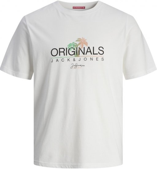 Jack & Jones JORCASEY T-Shirt Crew Neck Bright White - Tricouri - Tricouri Bărbați Mărimi Mari