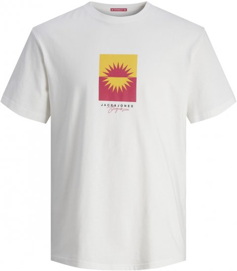 Jack & Jones JORMARBELLA BRANDING TEE SS Bright White - Tricouri - Tricouri Bărbați Mărimi Mari
