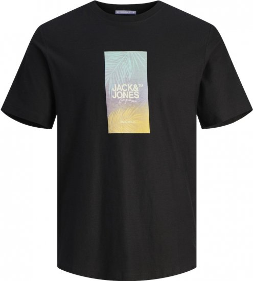 Jack & Jones JORARUBA Sunset Branding T-shirt Black - Tricouri - Tricouri Bărbați Mărimi Mari