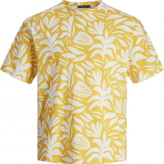 Jack & Jones JORMARBELLA T-Shirt Cloud Dancer/Yellow - Tricouri - Tricouri Bărbați Mărimi Mari