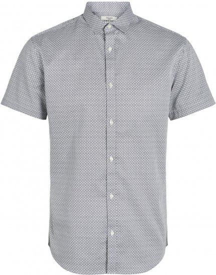Jack & Jones JPRBLACARDIFF PRINT SHIRT S/S White - Cămăși - Cămăși Bărbați Mărimi Mari