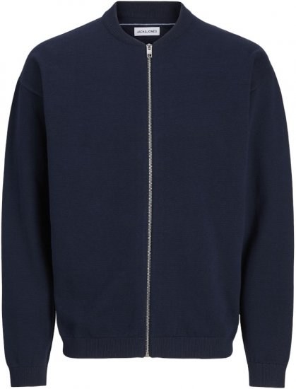 Jack & Jones Calvin Knit Bomber Zipper Sweater Dark Blue - Pulovere & hanorace - Pulovere & Hanorace Bărbați Mărimi Mari