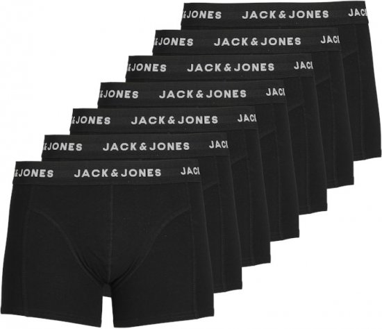 Jack & Jones HUEY Trunks 7-Pack Black - Lenjerie intimă & costum baie - Lenjerie Intimă Bărbați Mărimi Mari