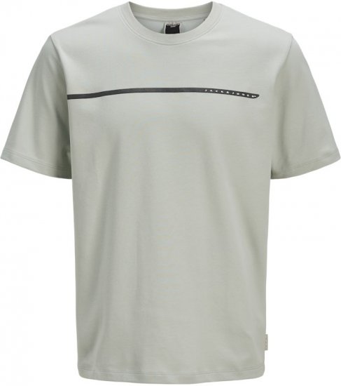 Jack & Jones FUSION Full Branding T-Shirt Aqua Grey - Tricouri - Tricouri Bărbați Mărimi Mari