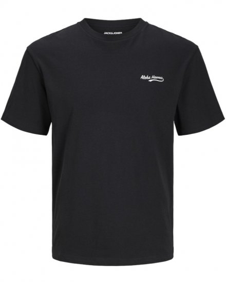 Jack & Jones Zekiel Crew Neck T-Shirt Black - Tricouri - Tricouri Bărbați Mărimi Mari