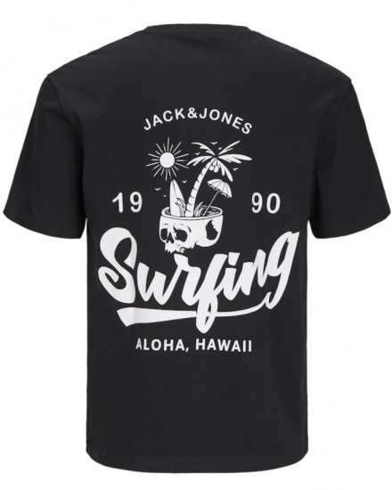 Jack & Jones Zekiel Crew Neck T-Shirt Black - Tricouri - Tricouri Bărbați Mărimi Mari