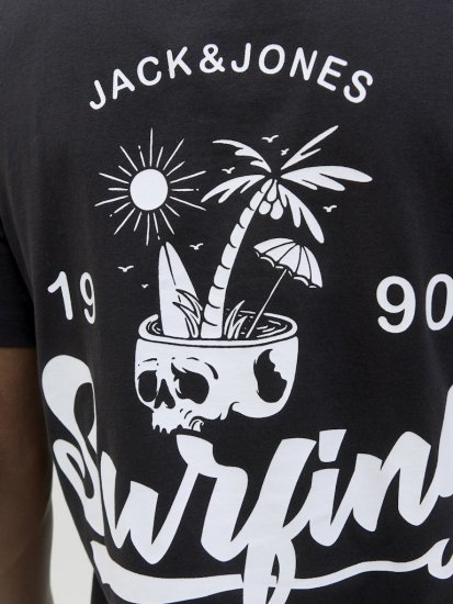 Jack & Jones Zekiel Crew Neck T-Shirt Black - Tricouri - Tricouri Bărbați Mărimi Mari
