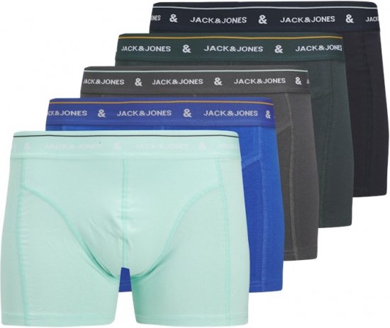 Jack & Jones Ron Soldi Trunks 5-Pack Grey - Lenjerie intimă & costum baie - Lenjerie Intimă Bărbați Mărimi Mari
