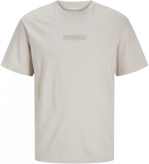 Jack & Jones TAKA T-Shirt Light Grey - Tricouri - Tricouri Bărbați Mărimi Mari