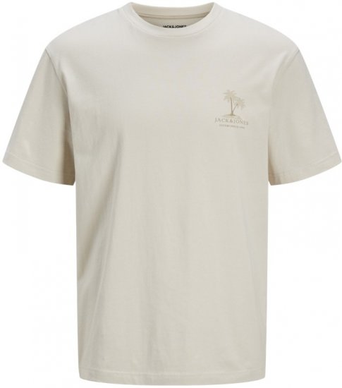  Jack & Jones Summer Vibes Crew Neck T-Shirt Moonbeam - Tricouri - Tricouri Bărbați Mărimi Mari