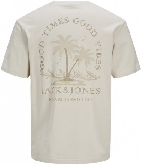  Jack & Jones Summer Vibes Crew Neck T-Shirt Moonbeam - Tricouri - Tricouri Bărbați Mărimi Mari